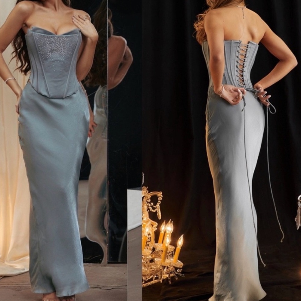 House of CB Amadi Shimmer Chiffon Maxi Skirt